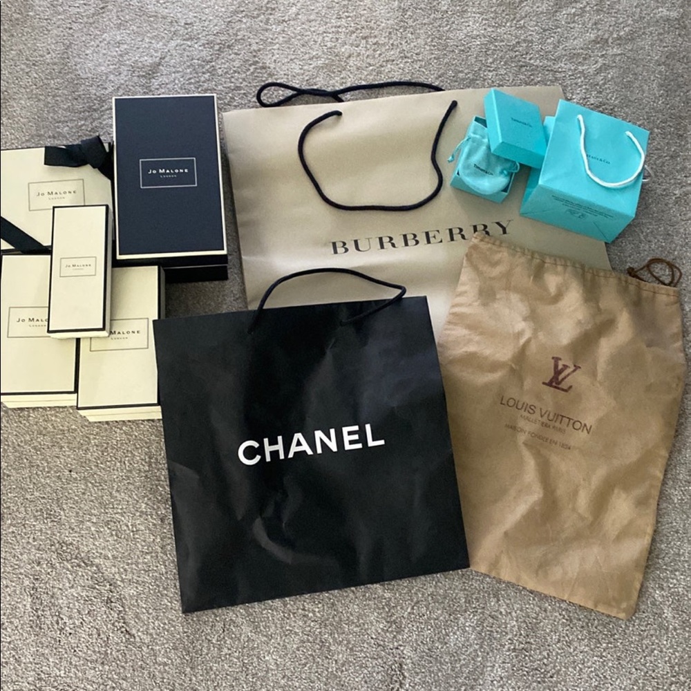 Grouping of luxury bags and boxes